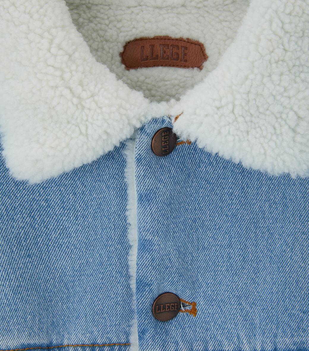 SHEARLING DENIM TRUCKER JACKET