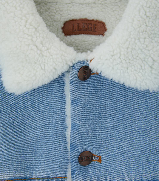 SHEARLING DENIM TRUCKER JACKET