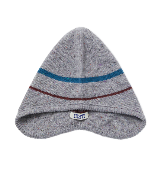 MELANGE STRIPE EARMUFF BEANIE (GREY)