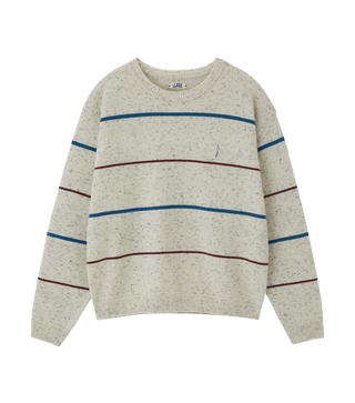 MELANGE STRIPE KNIT SWEATER