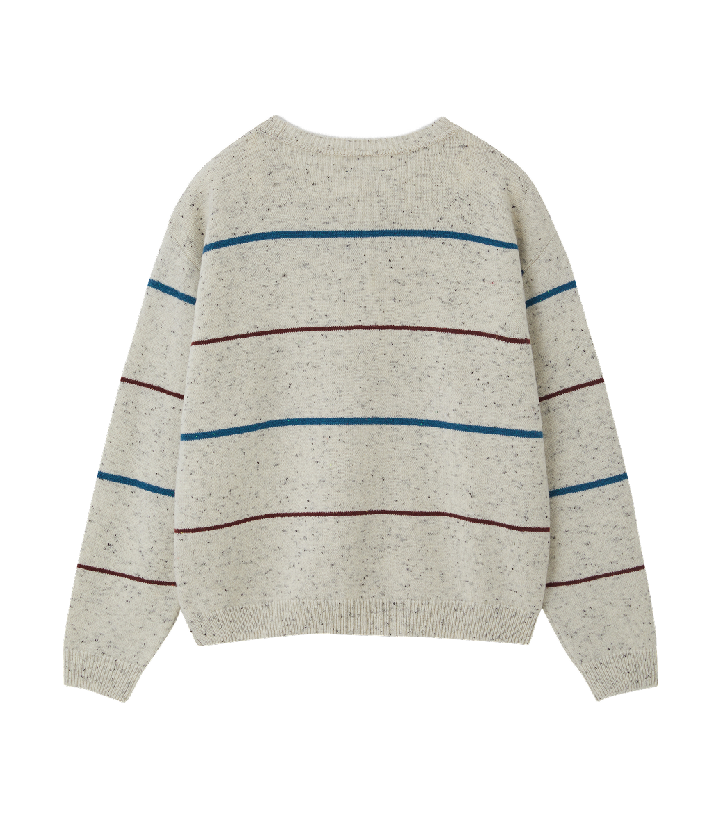 MELANGE STRIPE KNIT SWEATER