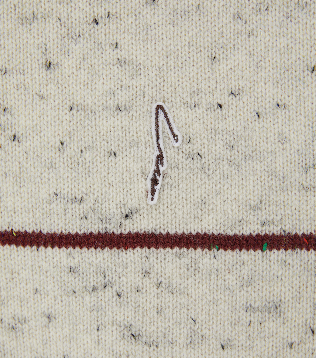 MELANGE STRIPE KNIT SWEATER