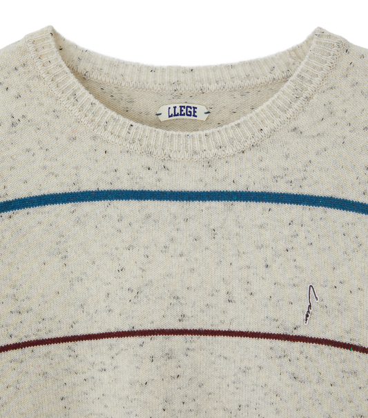 MELANGE STRIPE KNIT SWEATER
