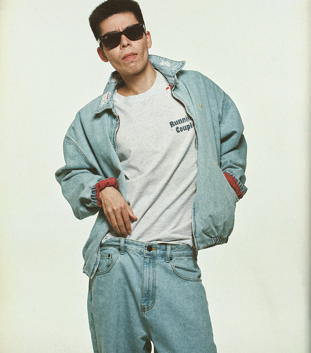 DESTROYED DENIM HARRINGTON