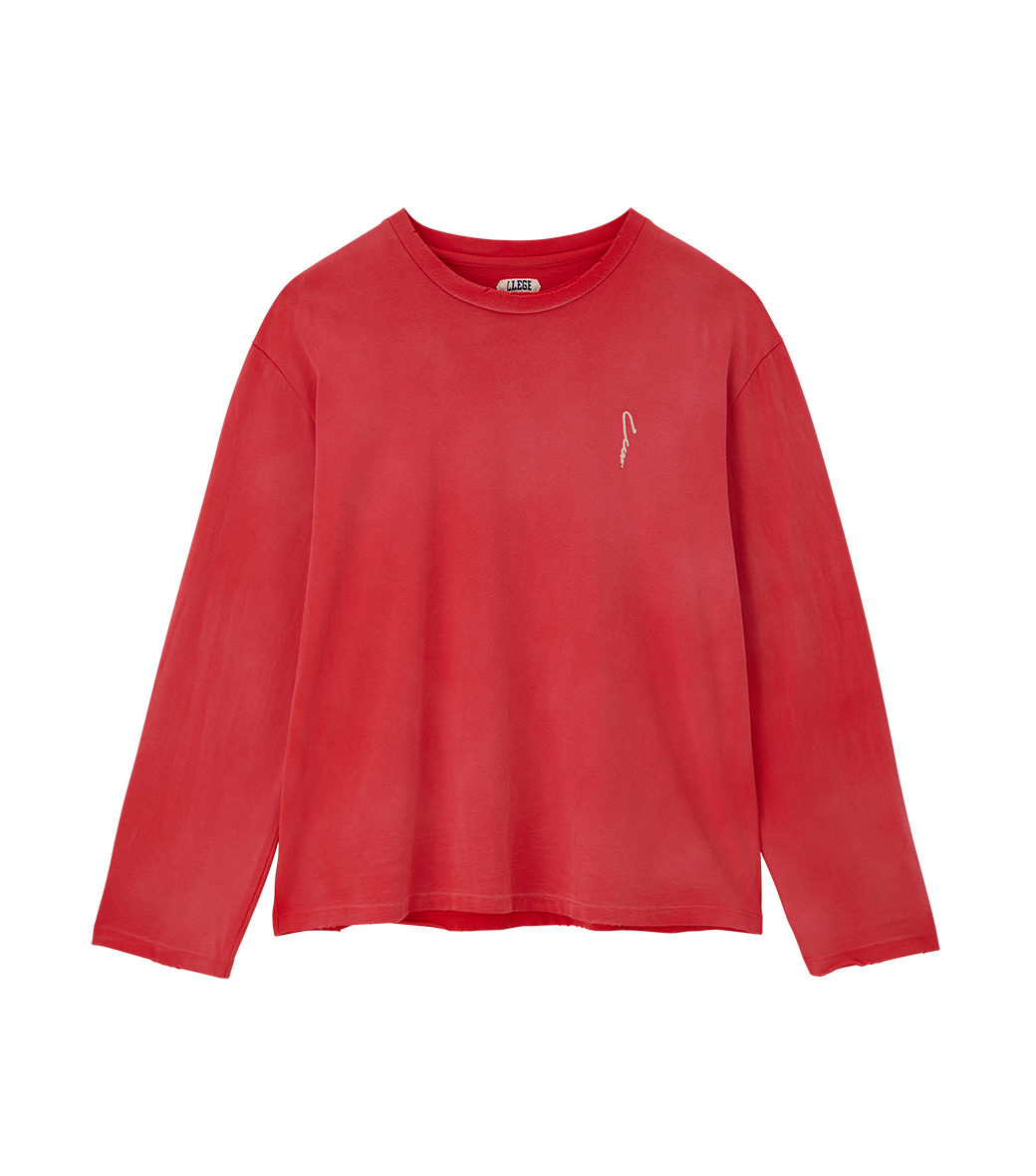 GARMENT DYED LONG SLEEVE LOOSE T-SHIRT