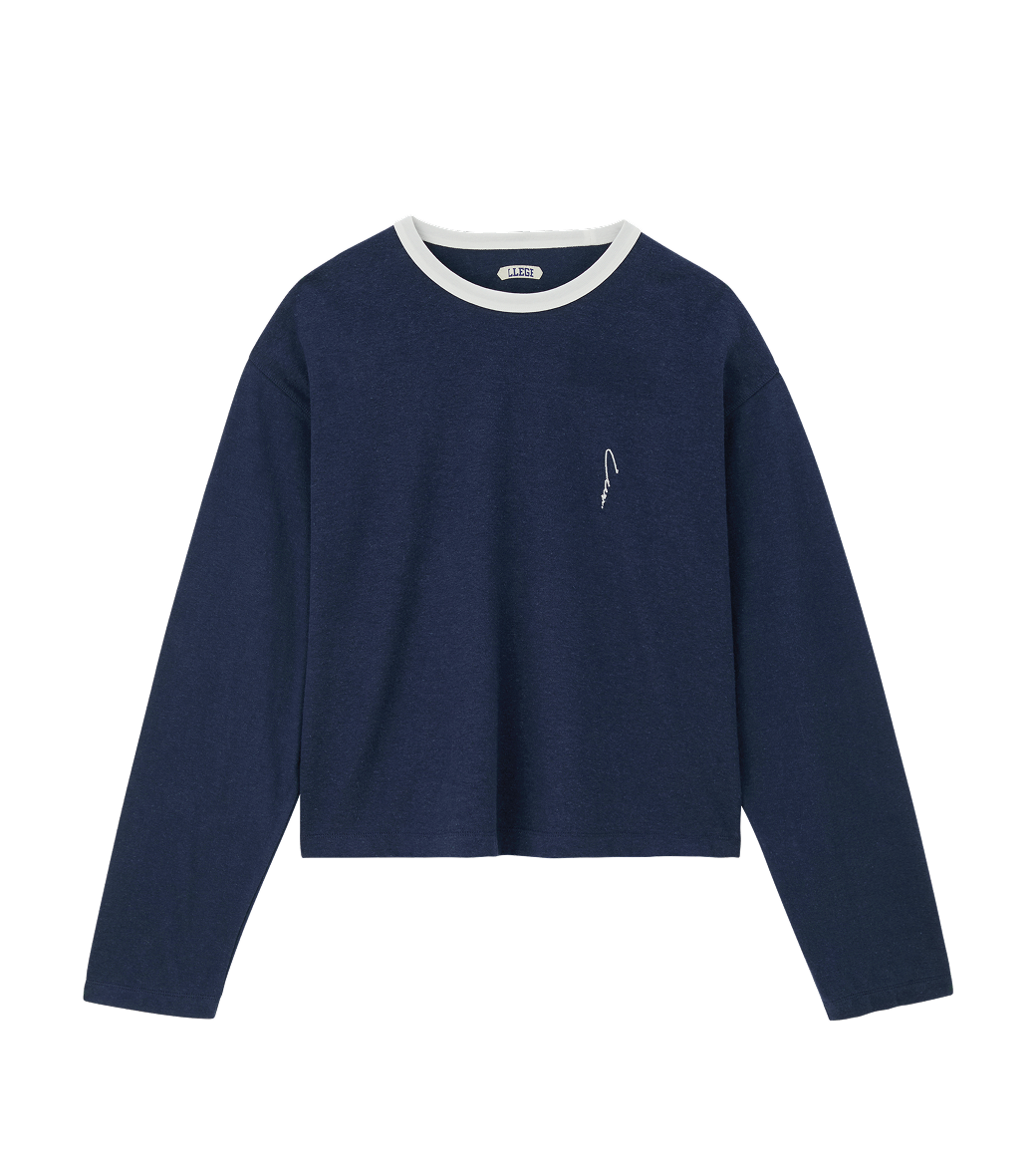 RINGER LONG SLEEVE LOOSE T-SHIRT