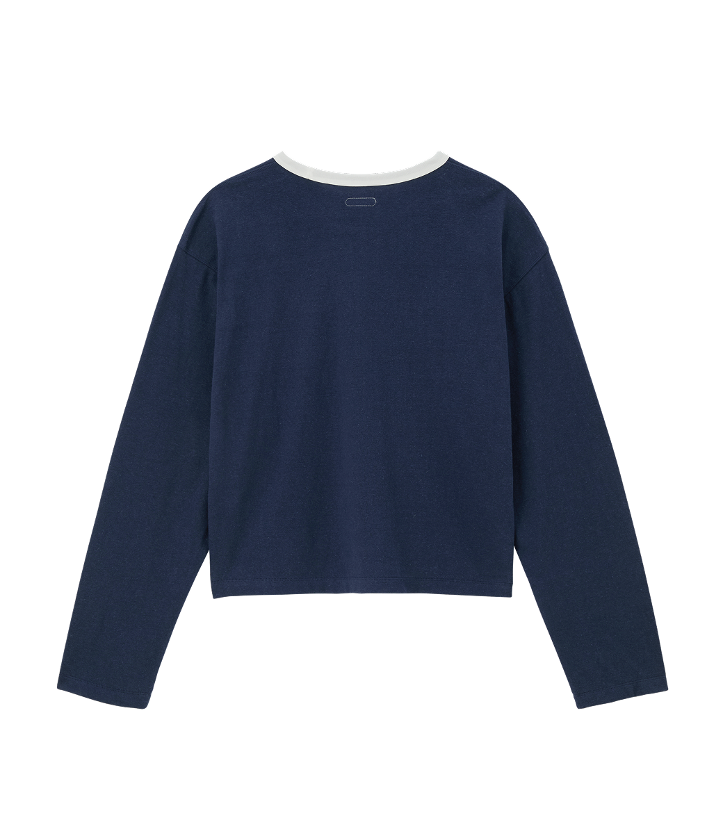 RINGER LONG SLEEVE LOOSE T-SHIRT