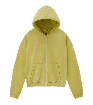 GARMENT DYED OVERSIZED HOODY ZIP-UP