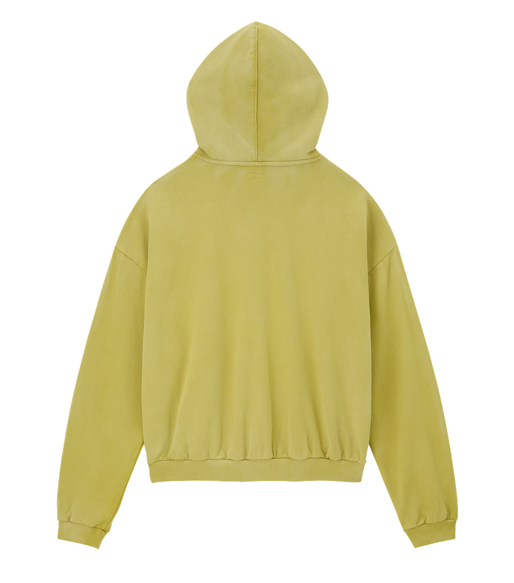 GARMENT DYED OVERSIZED HOODY ZIP-UP