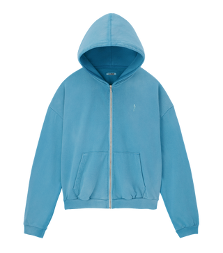 GARMENT DYED OVERSIZED HOODY ZIP-UP