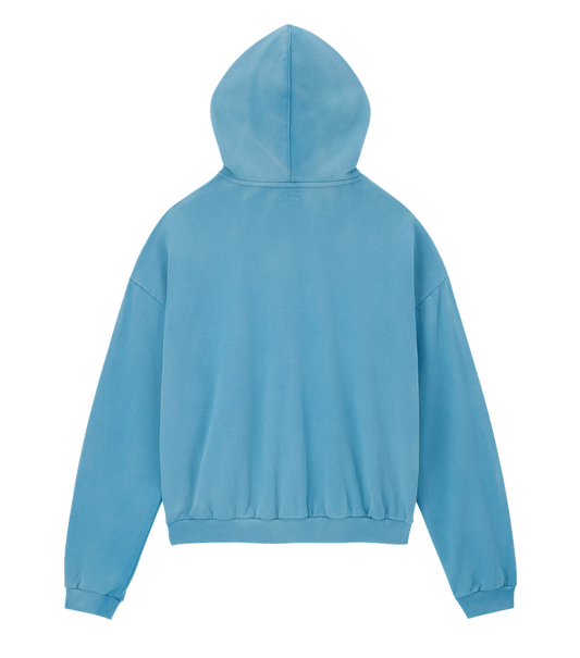 GARMENT DYED OVERSIZED HOODY ZIP-UP