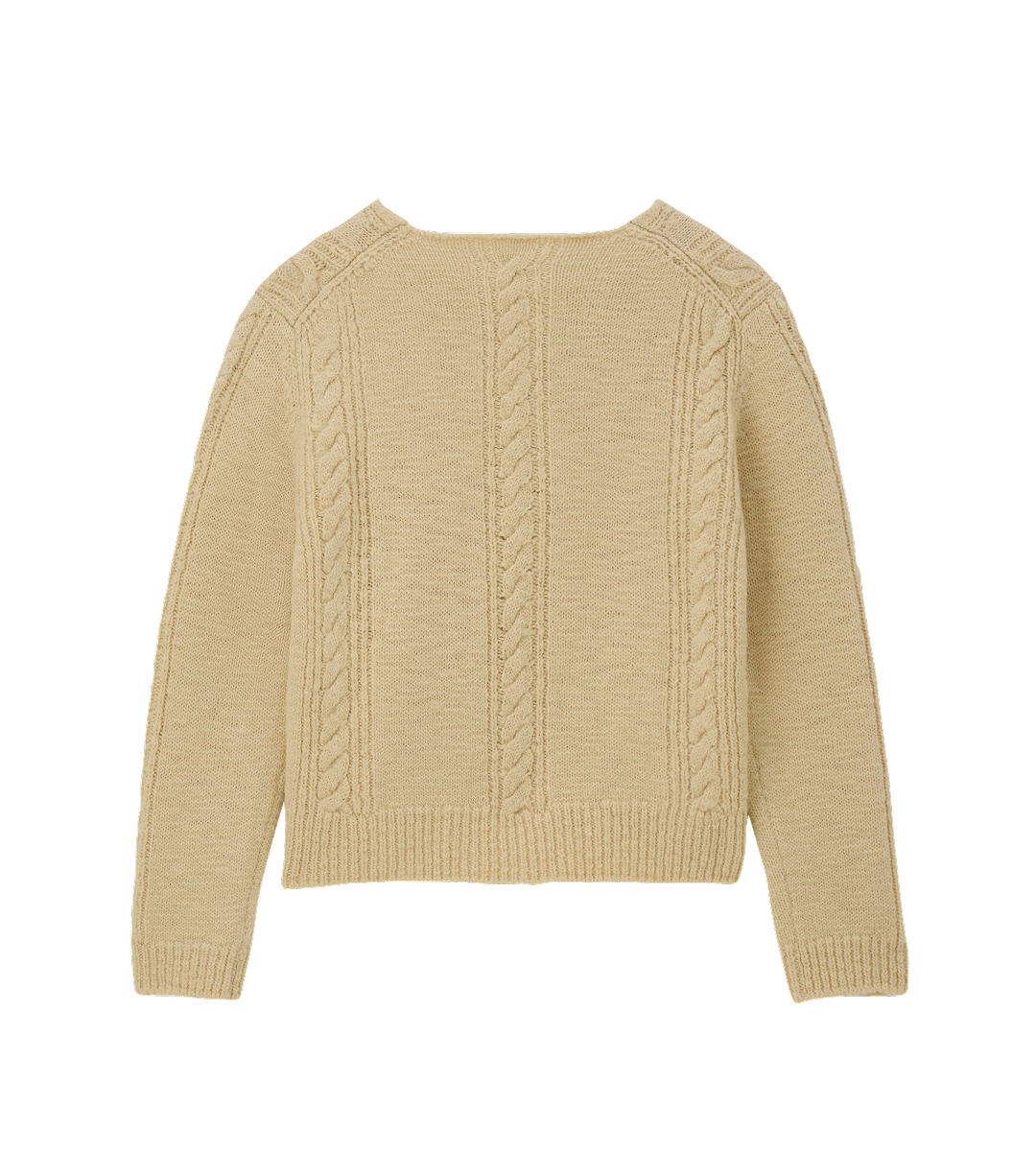 CUBE DETAIL CABLE V-NECK SWEATER