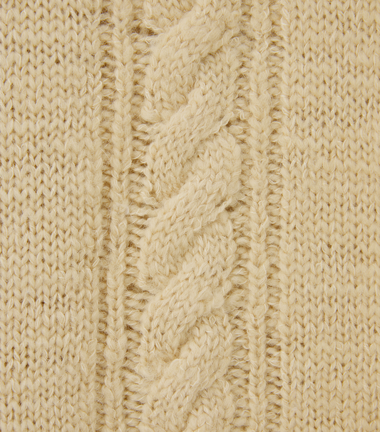 CUBE DETAIL CABLE V-NECK SWEATER