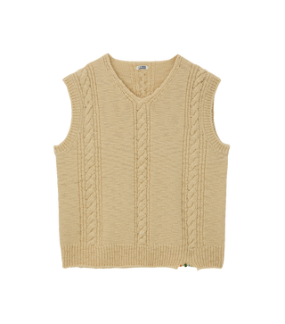 CUBE DETAIL CABLE KNIT VEST