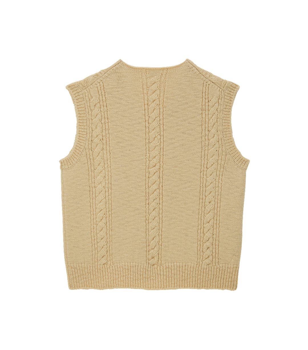 CUBE DETAIL CABLE KNIT VEST