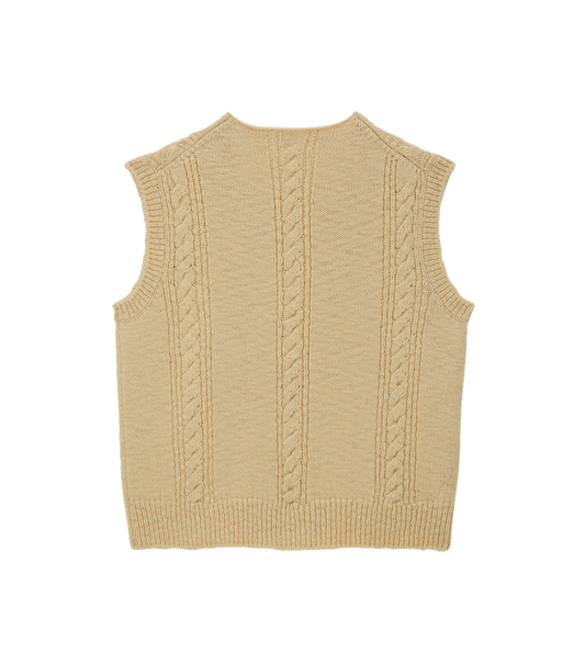 CUBE DETAIL CABLE KNIT VEST