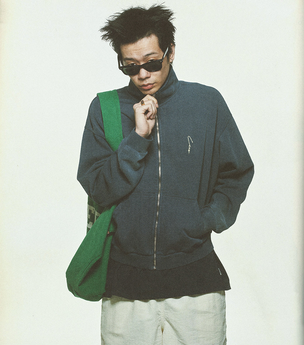 GARMENT DYED ZIP-UP JUMPER