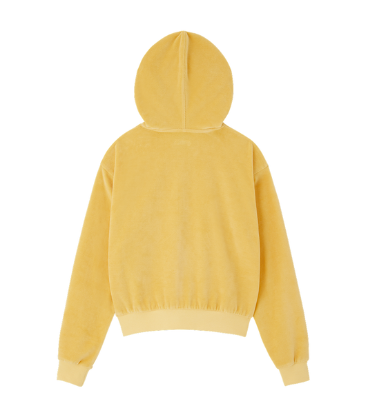 VELOUR CROP HOODY ZIP-UP