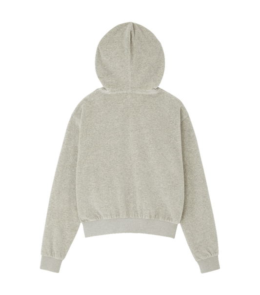 VELOUR CROP HOODY ZIP-UP