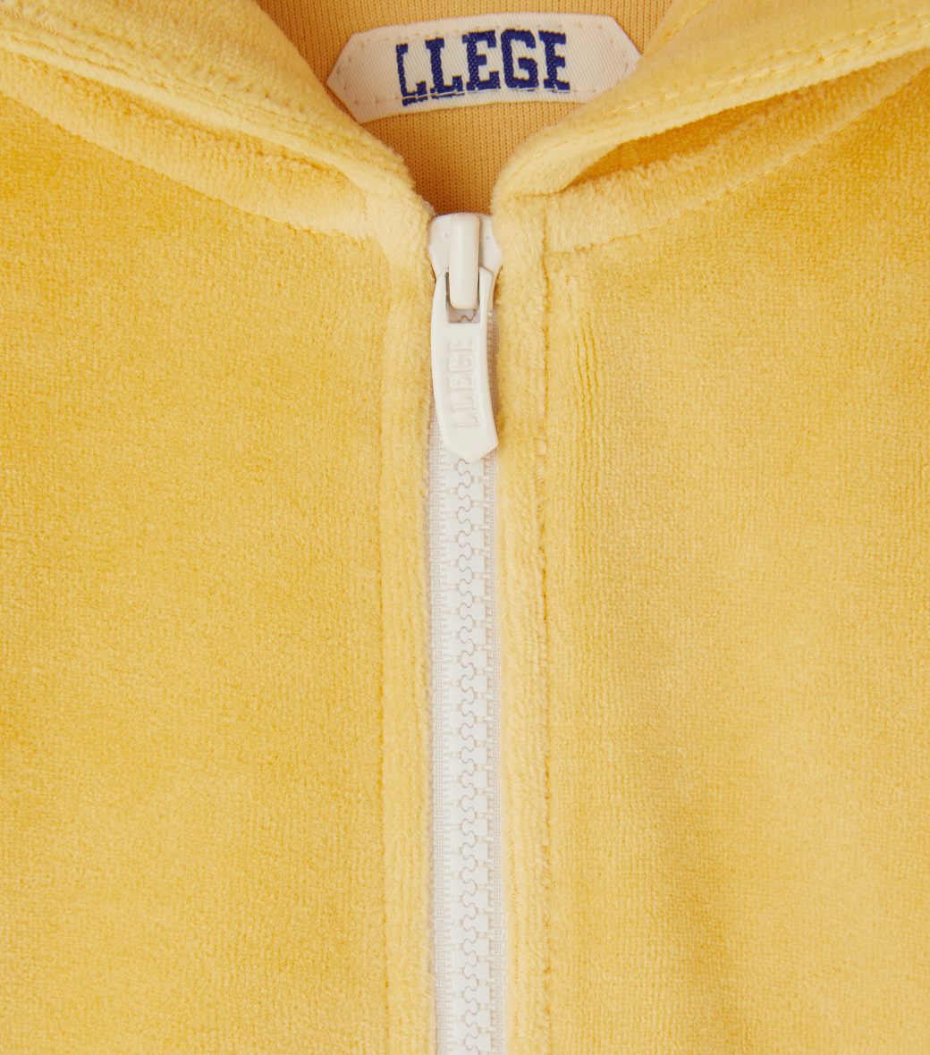 VELOUR CROP HOODY ZIP-UP