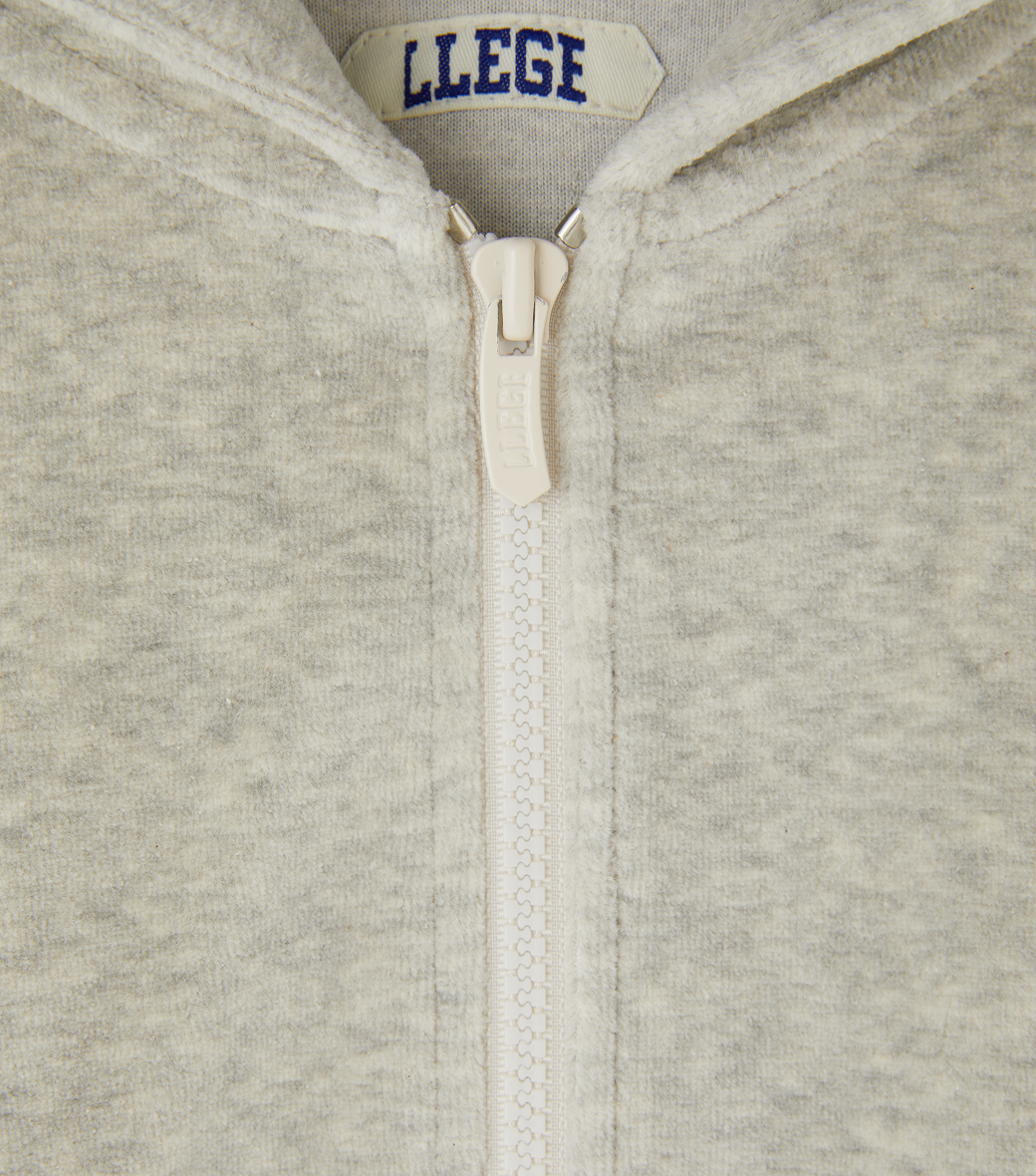 VELOUR CROP HOODY ZIP-UP