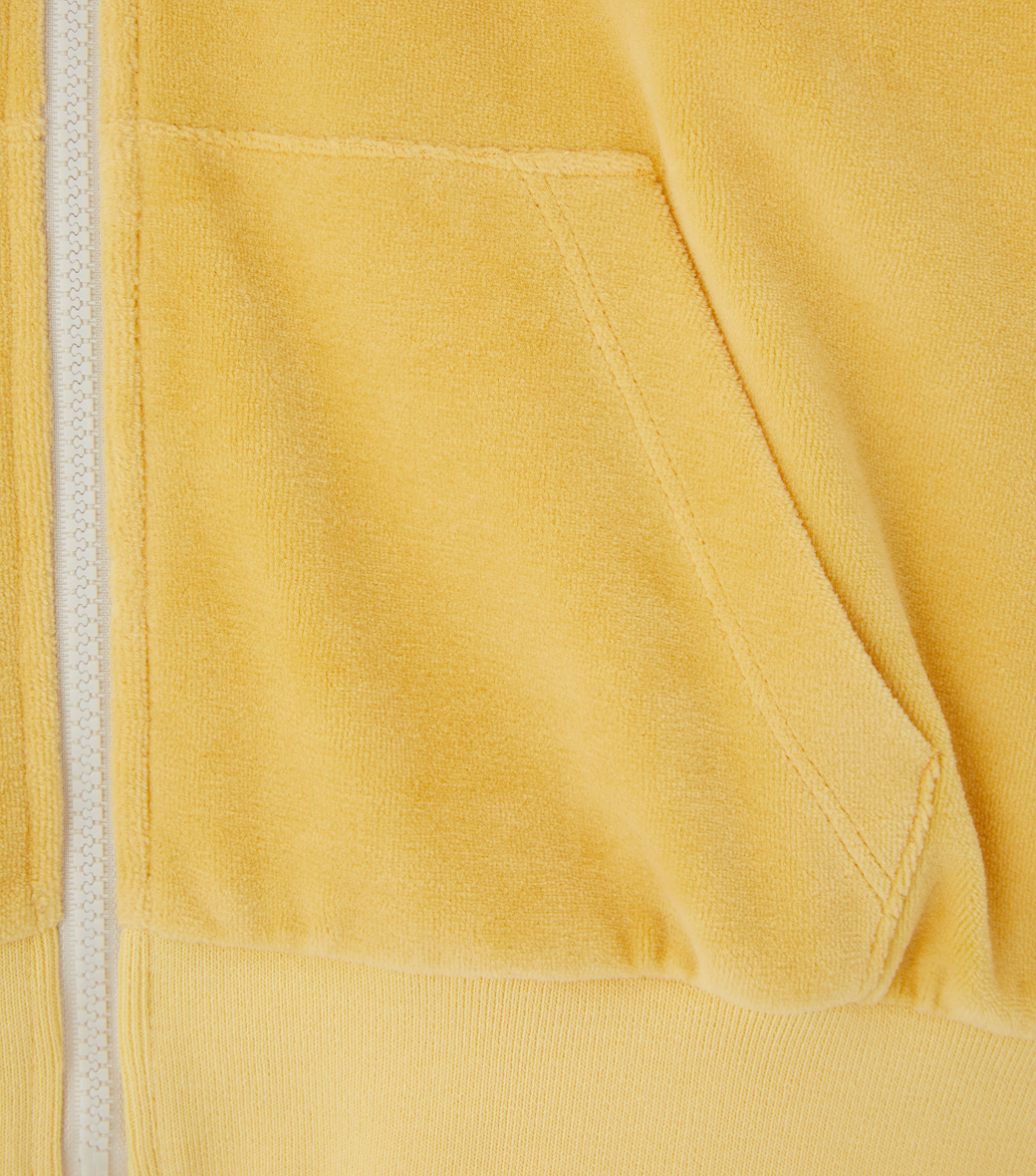 VELOUR CROP HOODY ZIP-UP