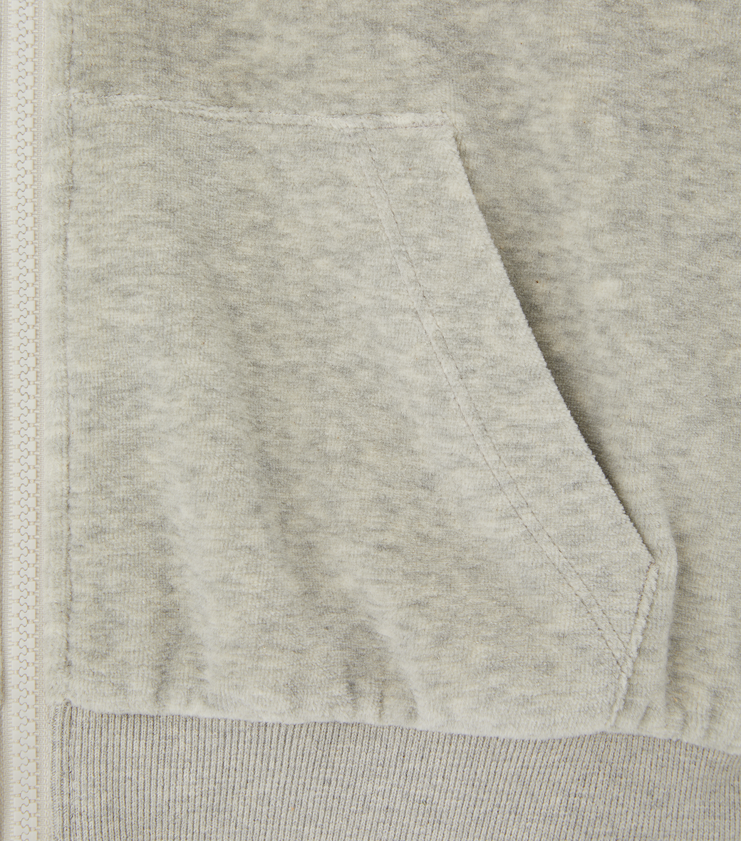 VELOUR CROP HOODY ZIP-UP