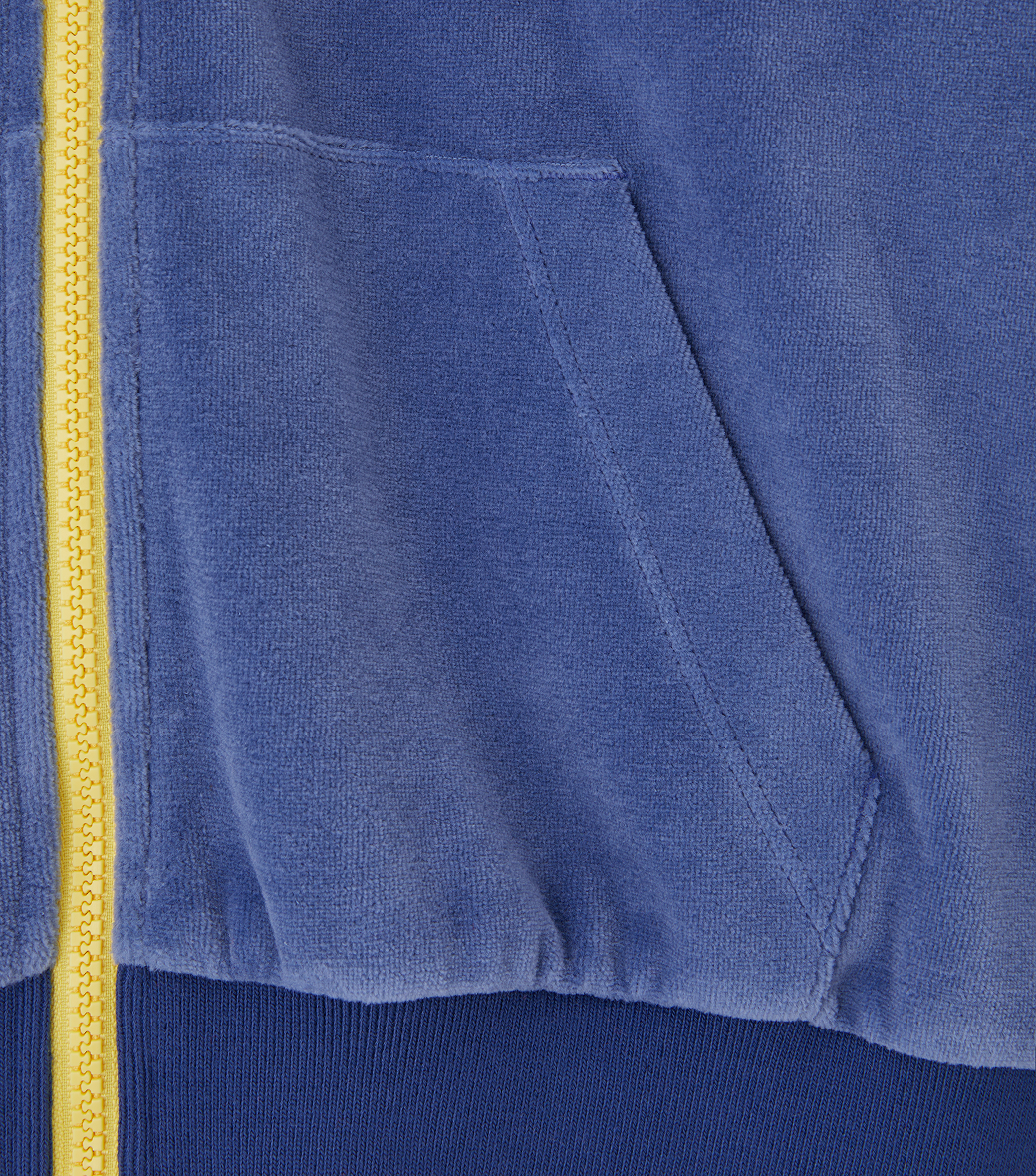 VELOUR CROP HOODY ZIP-UP