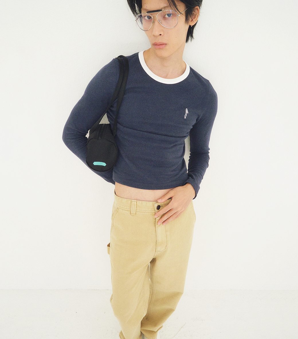 RINGER LONG SLEEVE LOOSE T-SHIRT