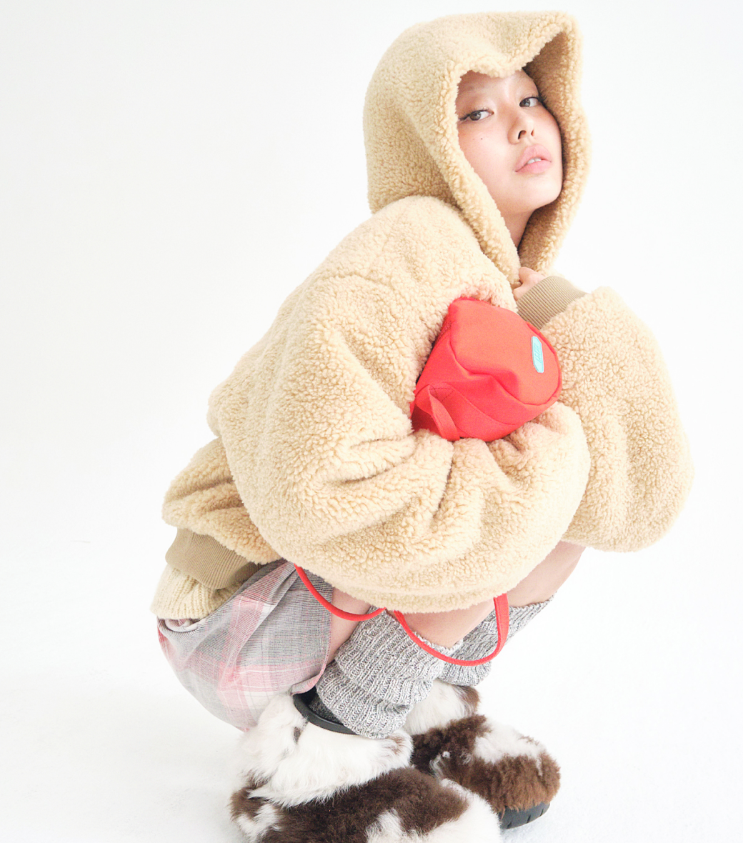 DOUBLE FACE SHEARLING TEDDY JUMPER