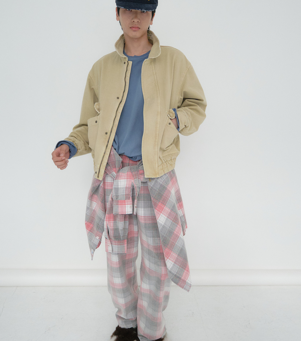 FADED CHECK PAJAMA PANTS