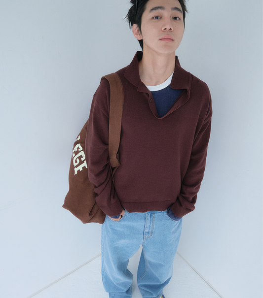 OVERSIZED CUBE DETAIL POLO KNIT
