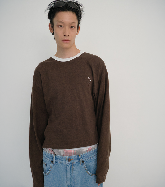 RINGER LONG SLEEVE LOOSE T-SHIRT
